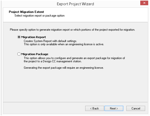Project migration/export