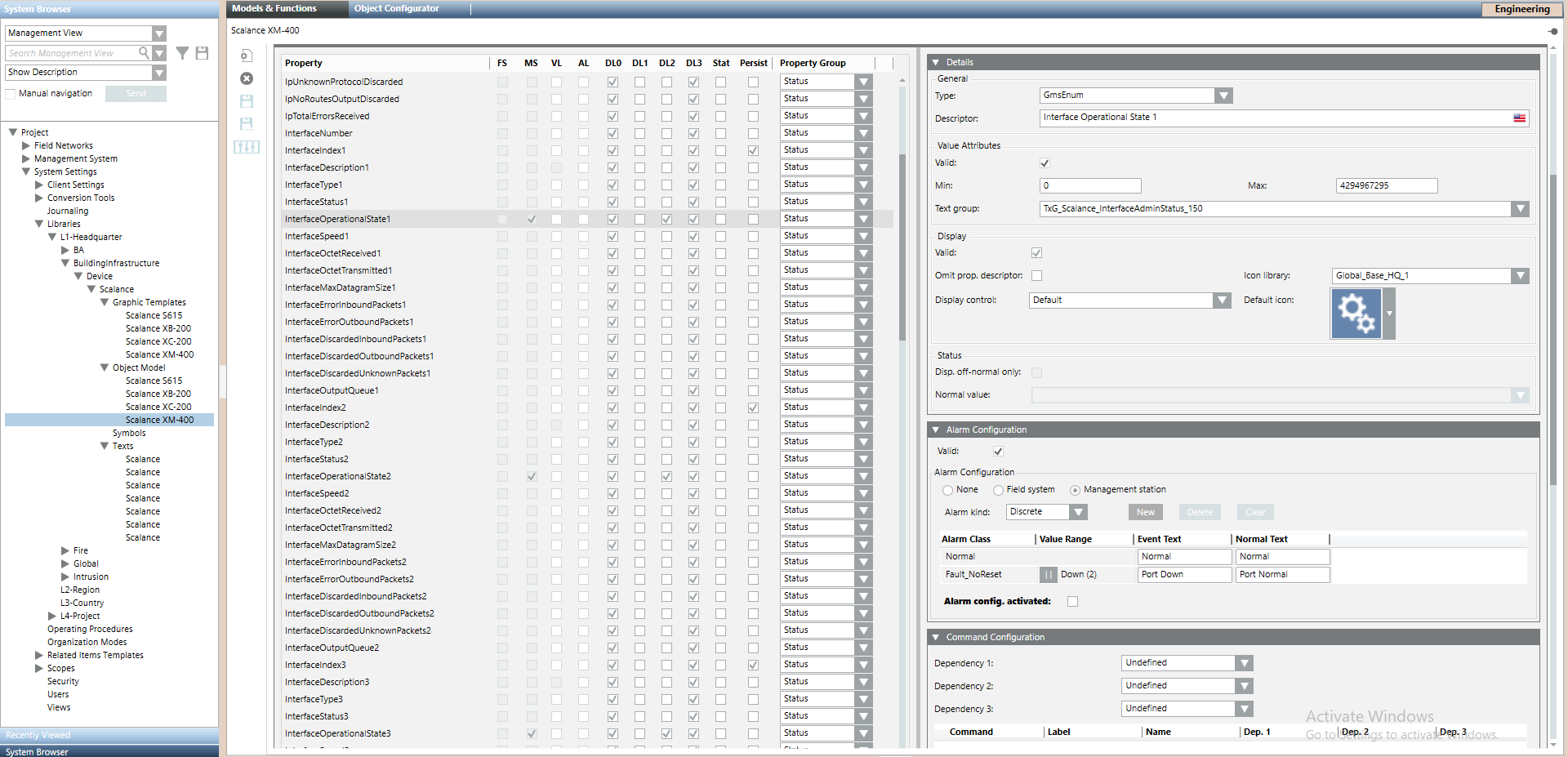 Enabling Events for the Scalance XM-400 Object Model