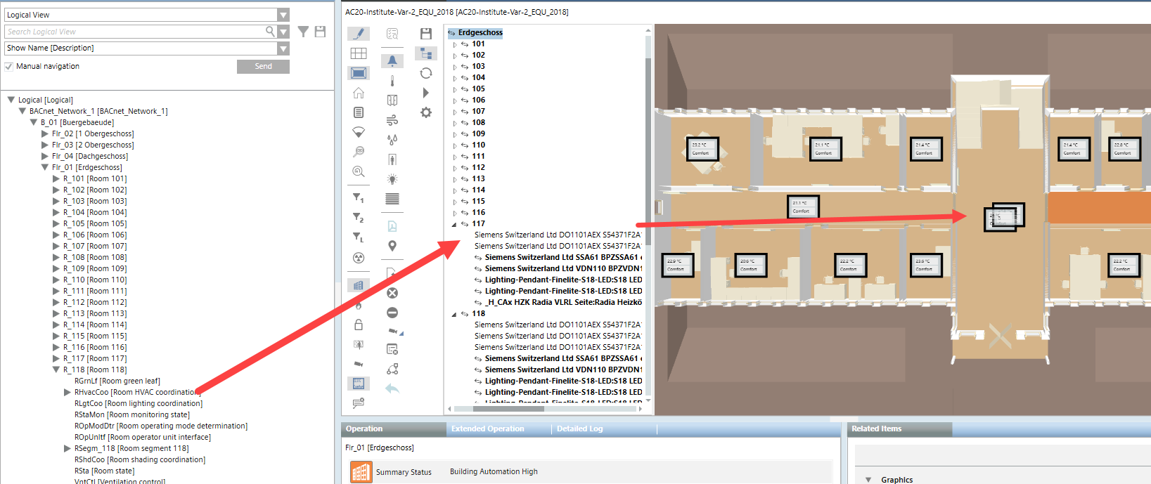 Two room value displays in one room