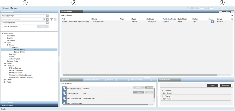 System Manager - Operating Mode