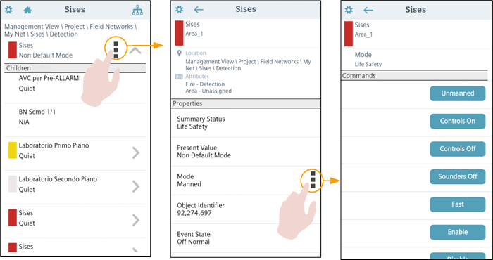 System Tree > Properties Screen > Commands Screen